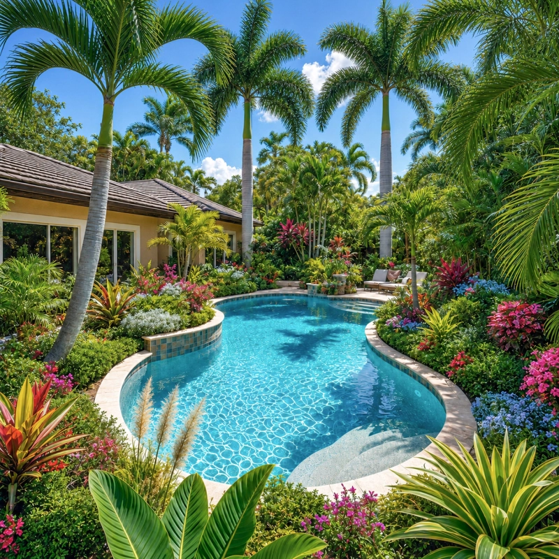 House with a Private Swimming Pool in Lehigh Acres, Florida