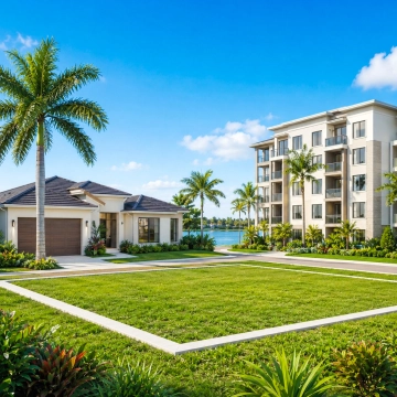 Propiedades residenciales del suroeste de Florida incluyendo una casa unifamiliar, un terreno residencial y un edificio de condominios