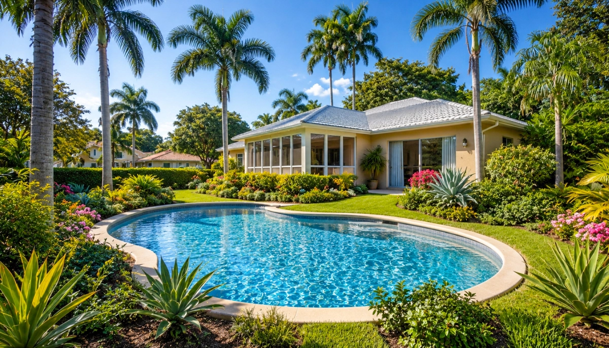 House with a Swimming Pool in Lehigh Acres, Florida