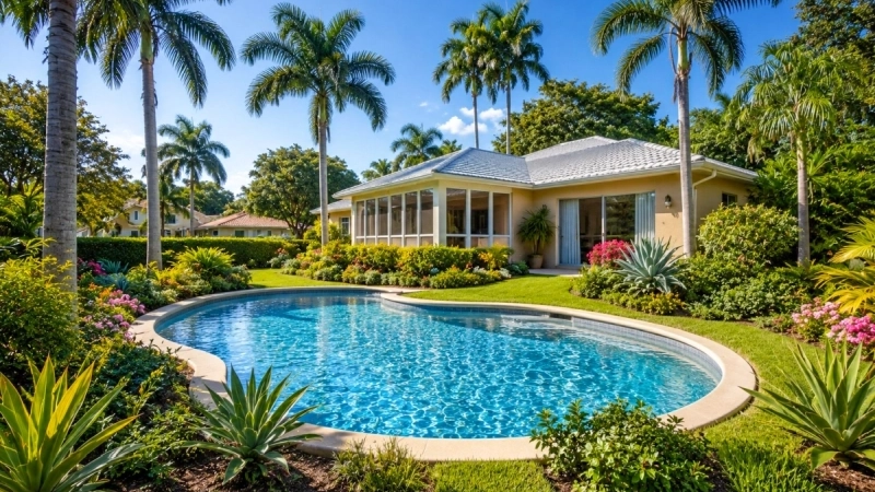 House with a Swimming Pool in Lehigh Acres, Florida